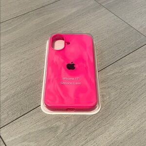 Apple iPhone 17 Silicone Case in Bright Pink